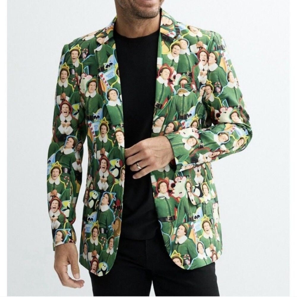 Suitmeister Sport Coat Blazer Small 34 36 Buddy The Elf Christmas Holiday Party